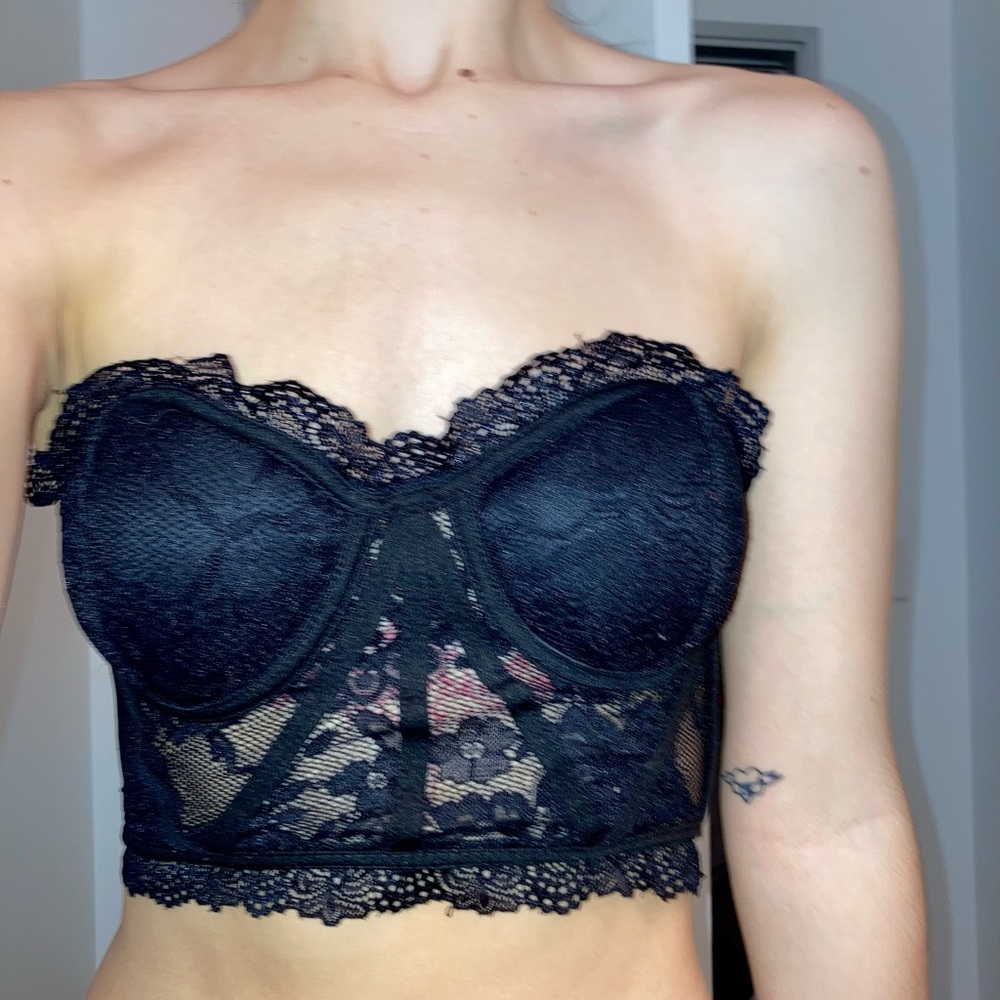 black lace corset top